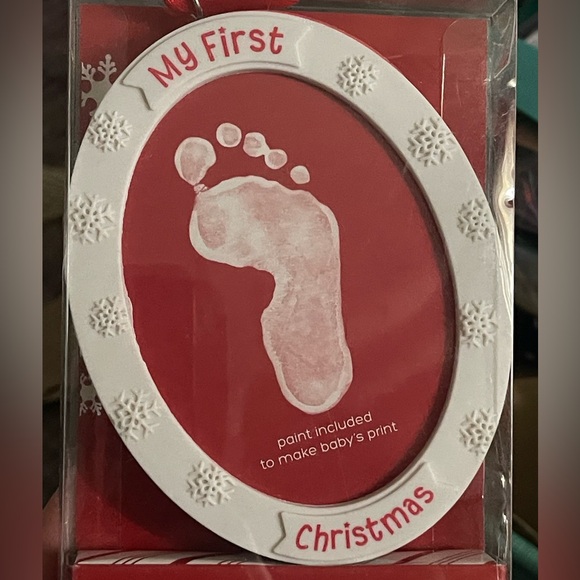 Baby’s first Christmas ornament keepsake double sided nwt - Picture 3 of 6